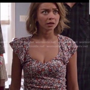 Bcbgeneration Floral Ruffle Crop Top XXS